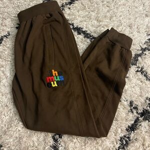 Brown Embroidered Logo Sweatpants - Men's Joggers